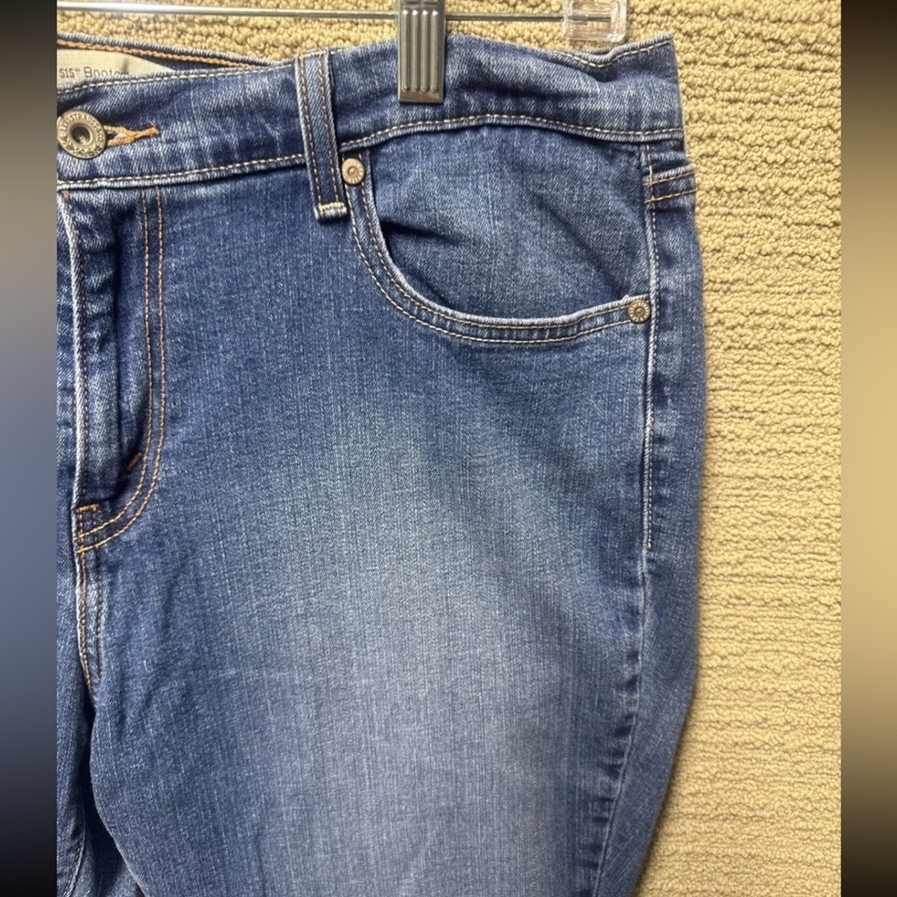 Levis 515 Jeans Womens 14 Short Boot Cut Mid Rise Dark Wash Denim - Picture 4 of 6